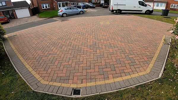 block paving driveway after cleaning